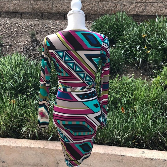 Symphony Multi Colored Wrap Dress SZ Small - Picture 4 of 6